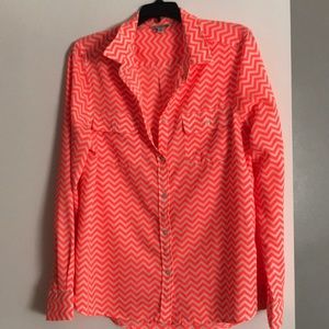 Bright orange button down